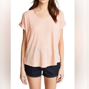 $125 NWT Rag & Bone Lottie 100% Linen T Slouchy Shirt Women L Dolman Sleeves